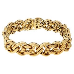 Italian Fancy Gold Wide Link Bracelet