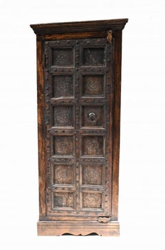 Italian Farmhouse Cabinet Closet Chest Walnut 1820 Rustic