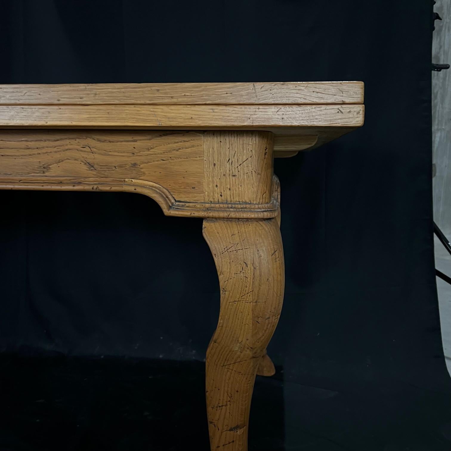 Italian Farmhouse Expandable Dining Table with Beautiful Carved Hoof Feet 8