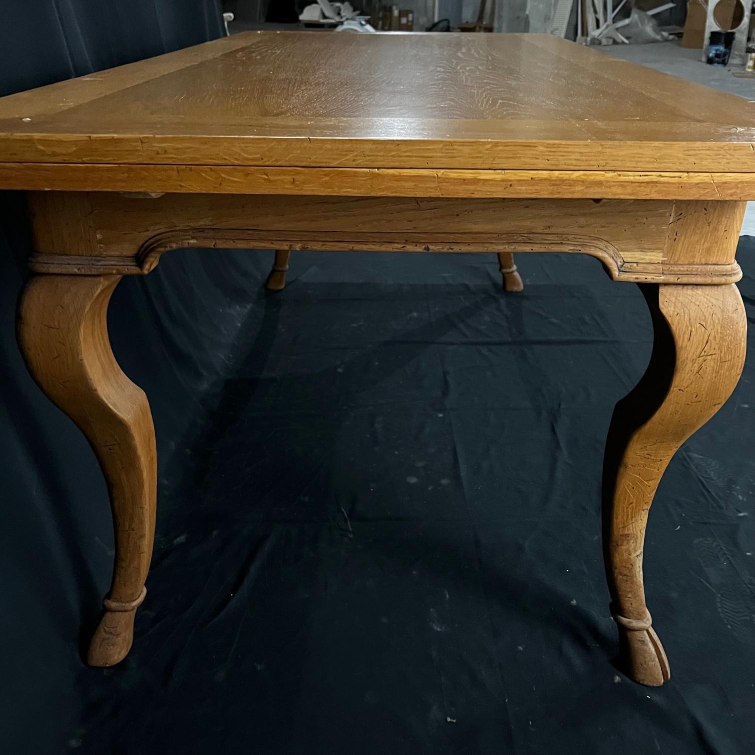 Italian Farmhouse Expandable Dining Table with Beautiful Carved Hoof Feet 11