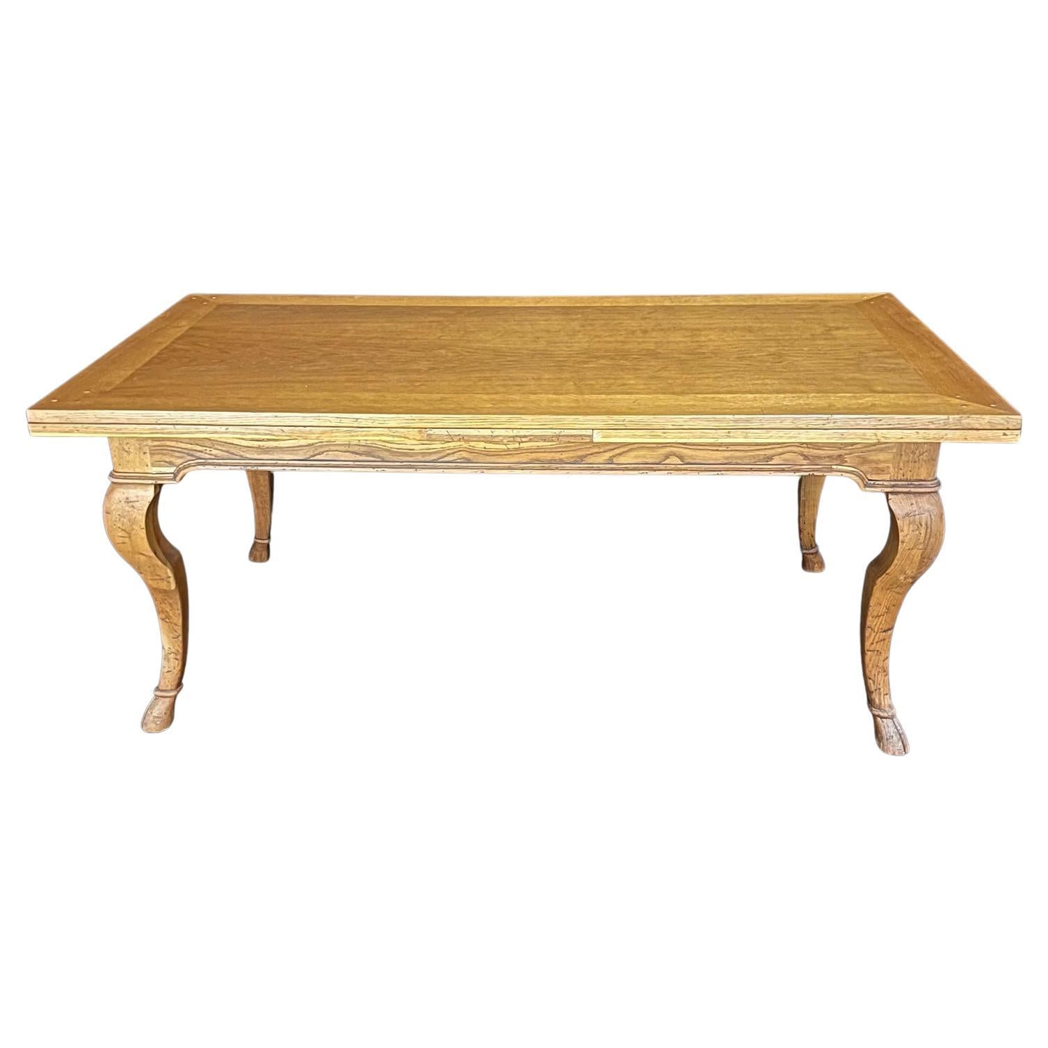 Italian Farmhouse Expandable Dining Table with Beautiful Carved Hoof Feet