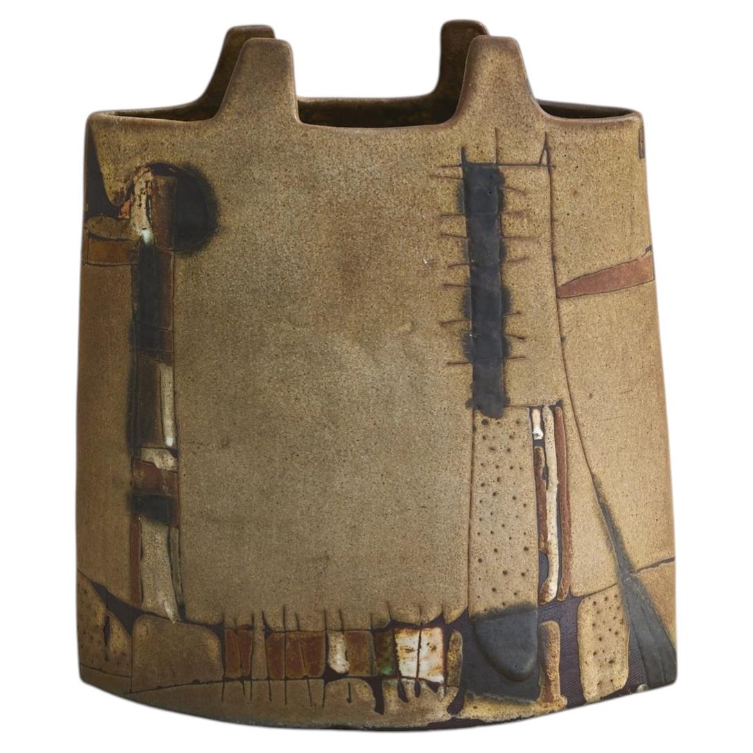 Italian F’Arte Textured Ceramic Vase, 1960s