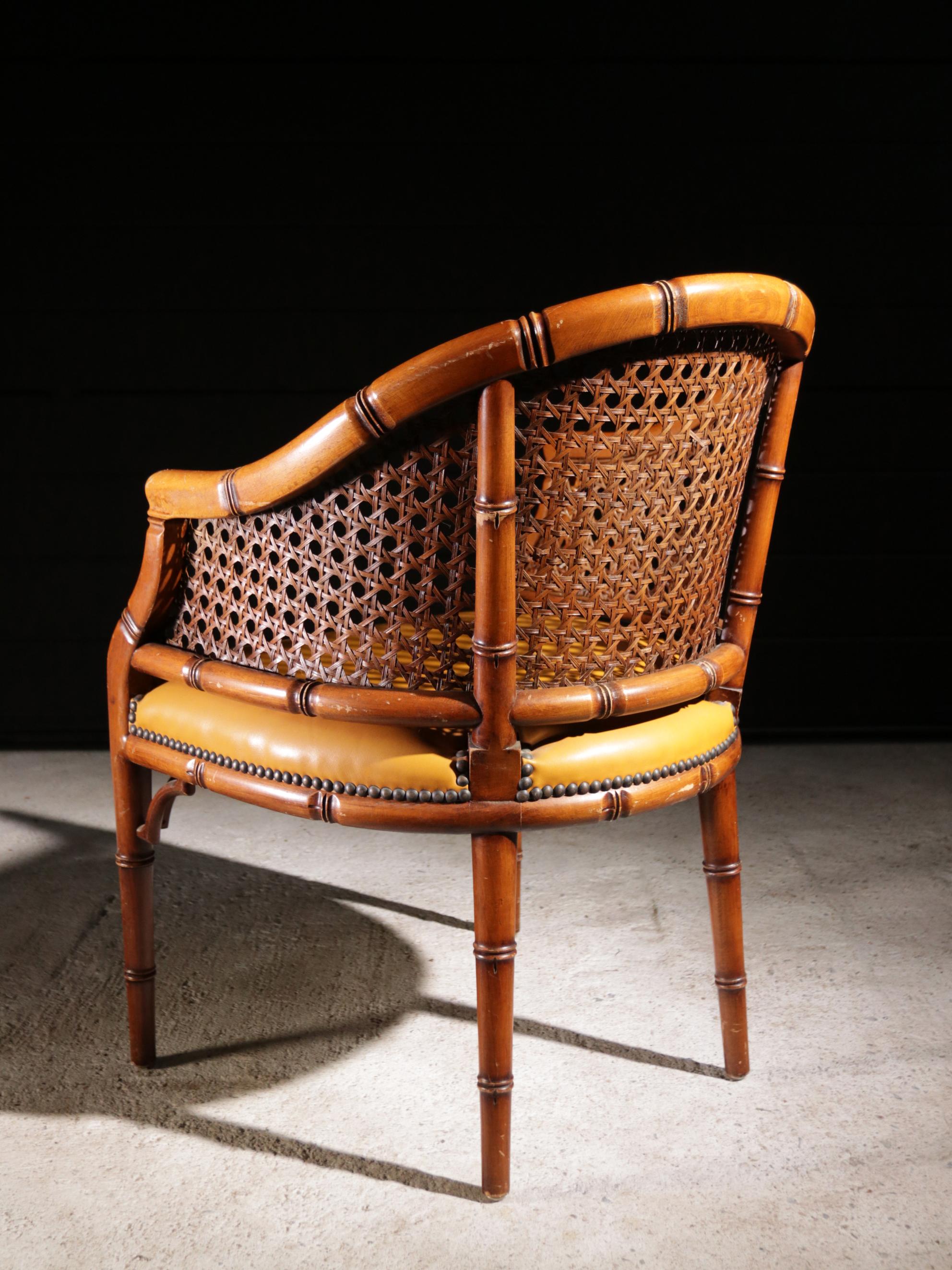 Italian Faux Bamboo Design Giorgetti Chair 4