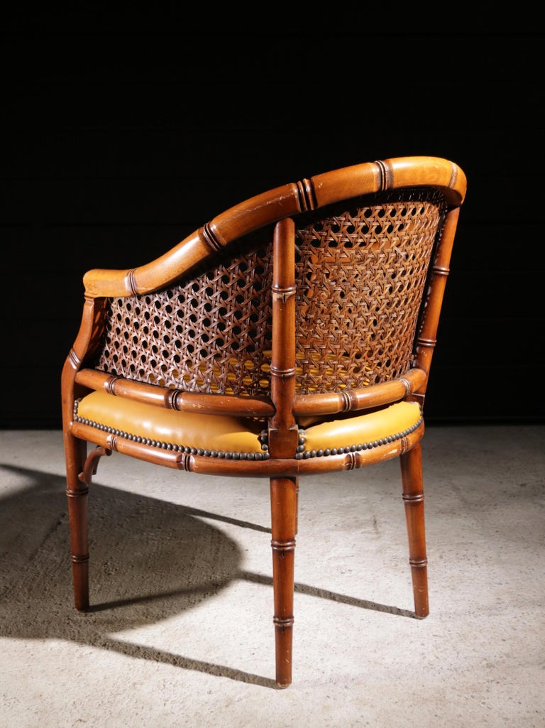 Italian Faux Bamboo Design Giorgetti Chair at 1stDibs | italian bamboo chair