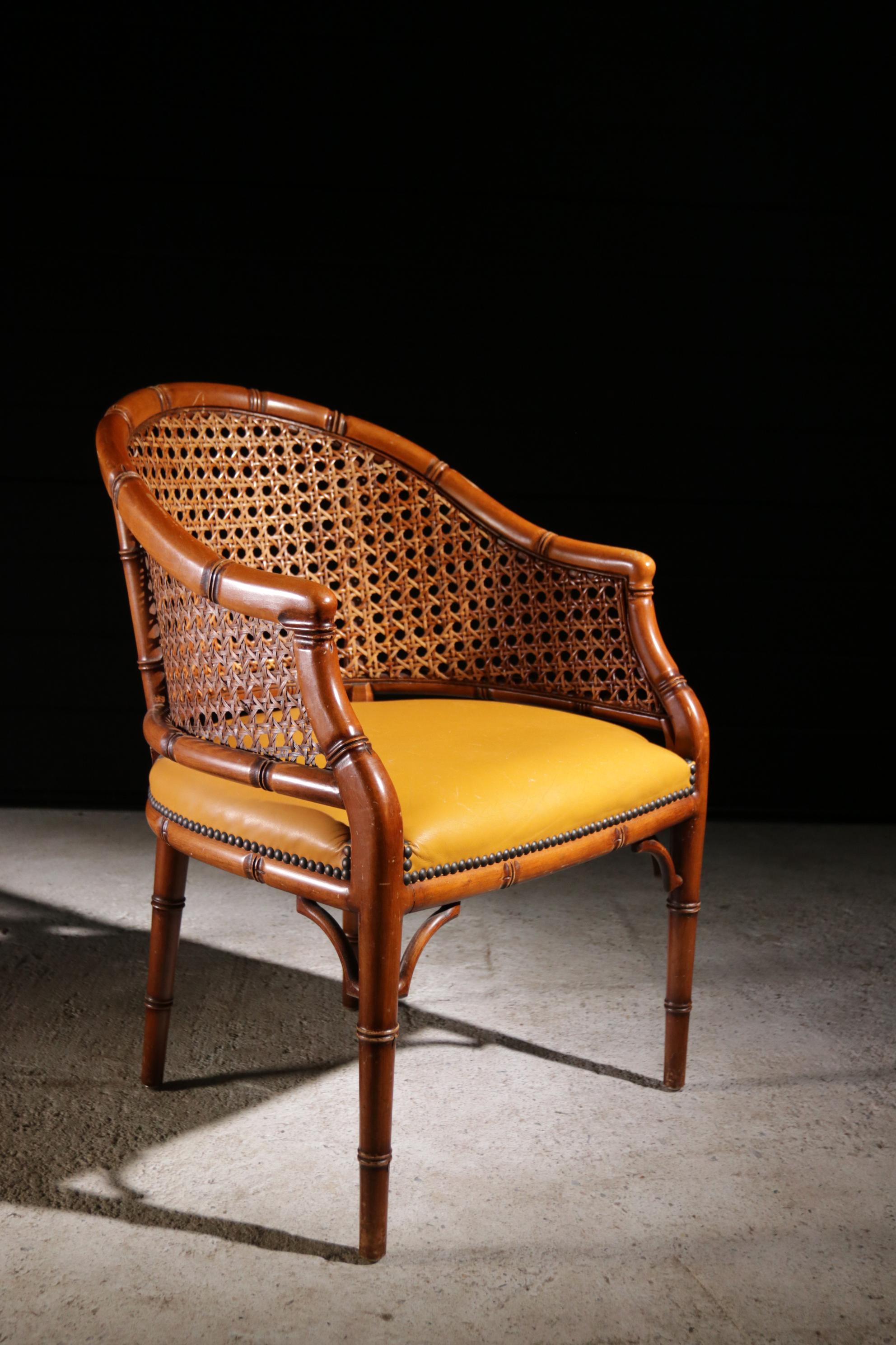 Italian Faux Bamboo Design Giorgetti Chair 9