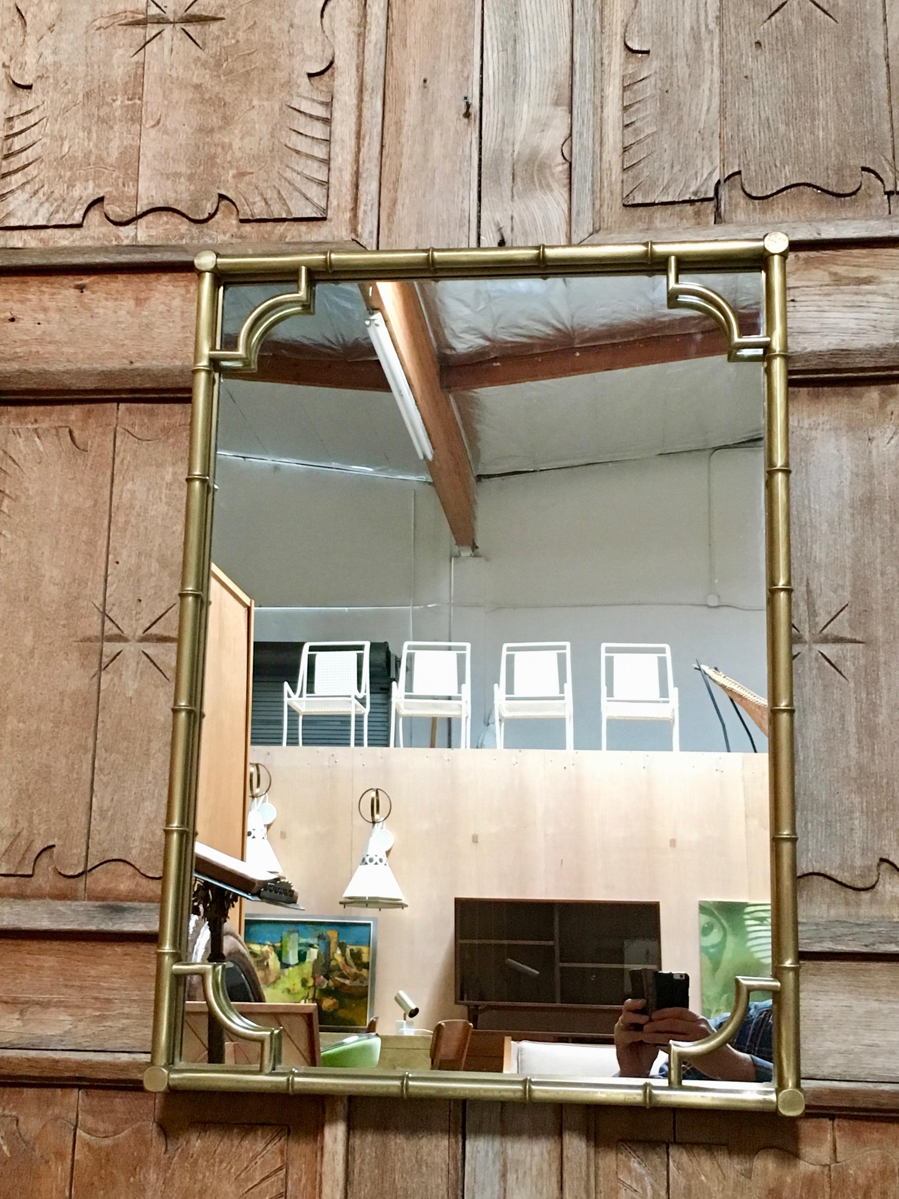 Italian Faux Bamboo Framed Mirror For Sale 2