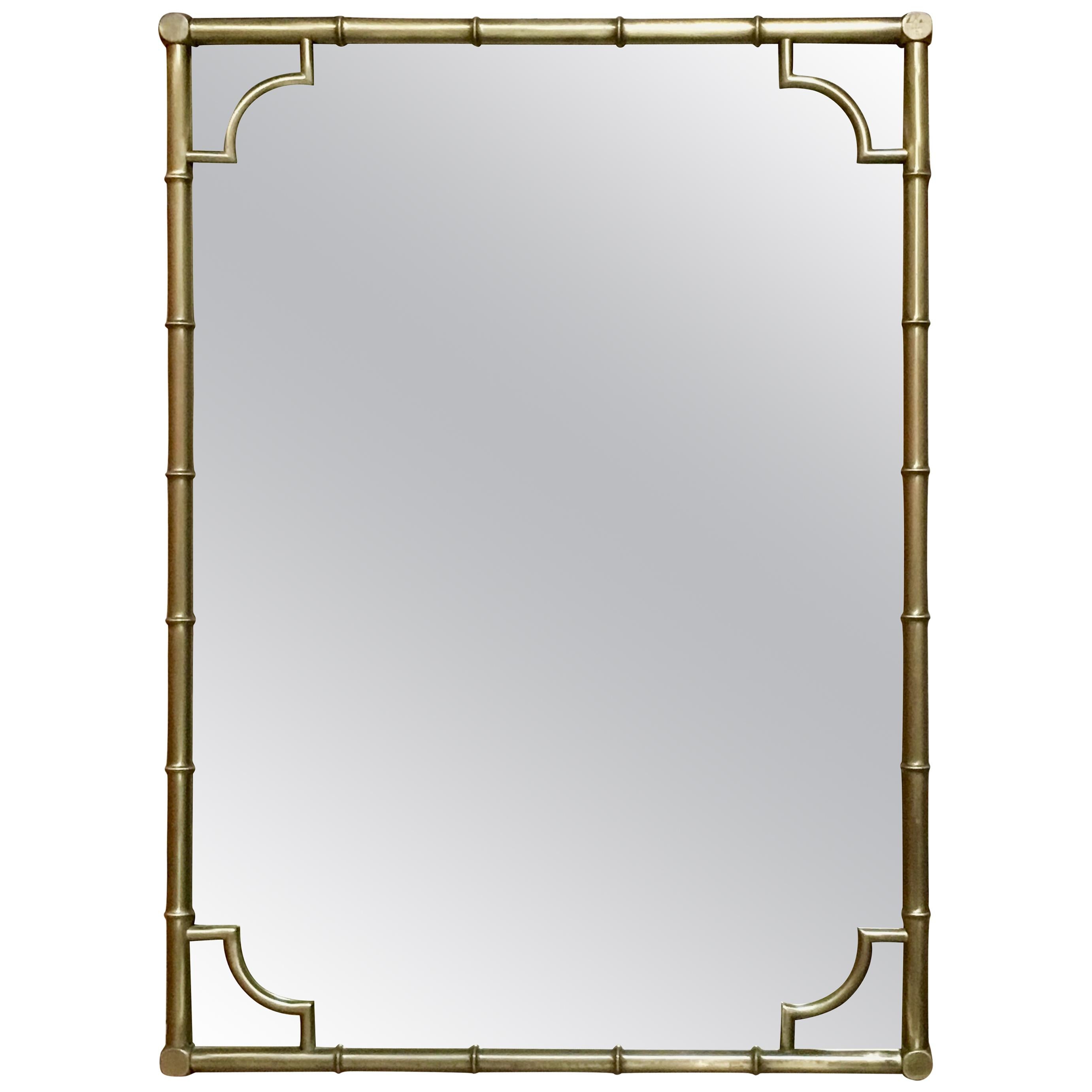 Italian Faux Bamboo Framed Mirror For Sale