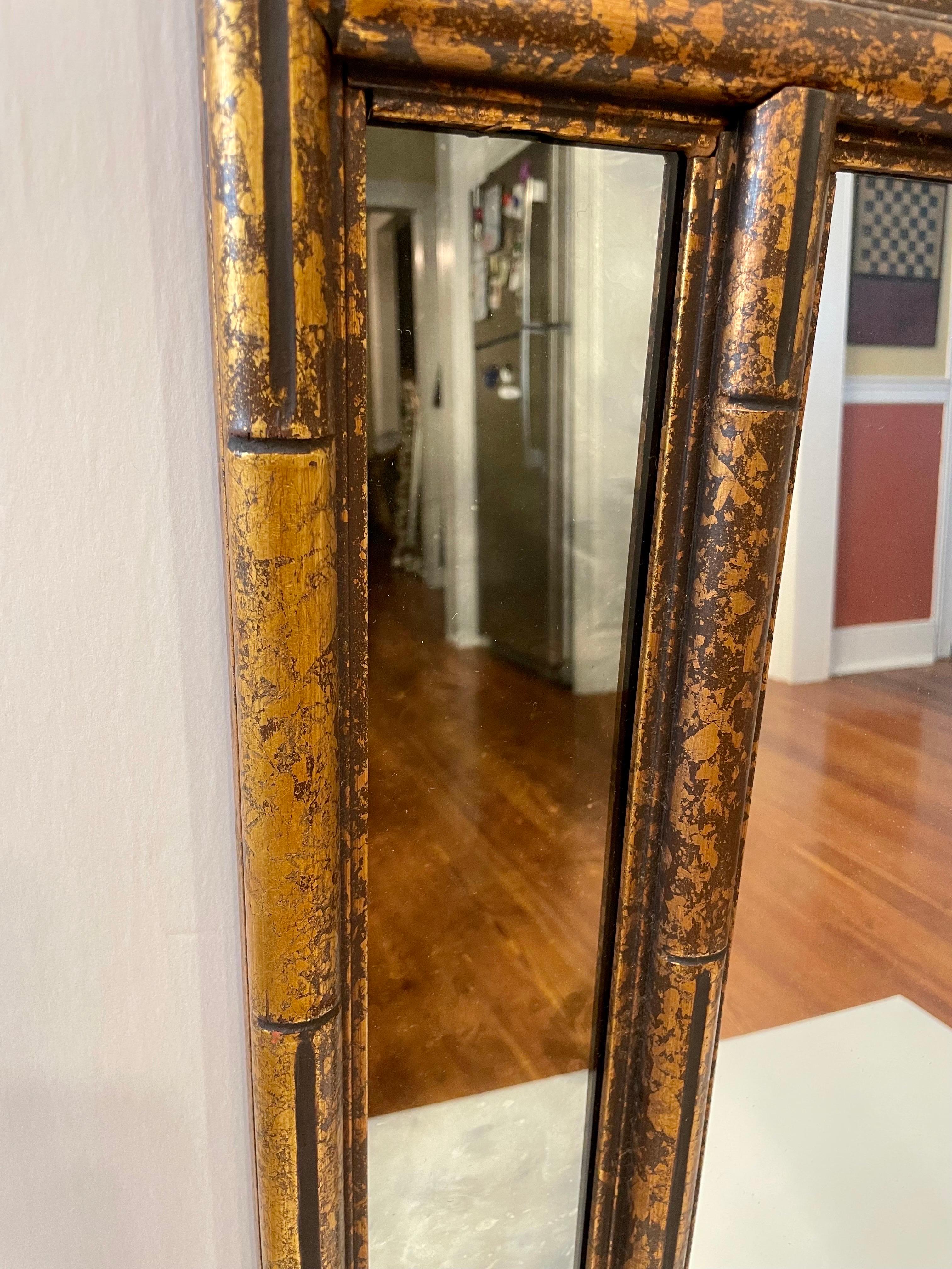 Hollywood Regency Italian Faux Bamboo Mirror For Sale