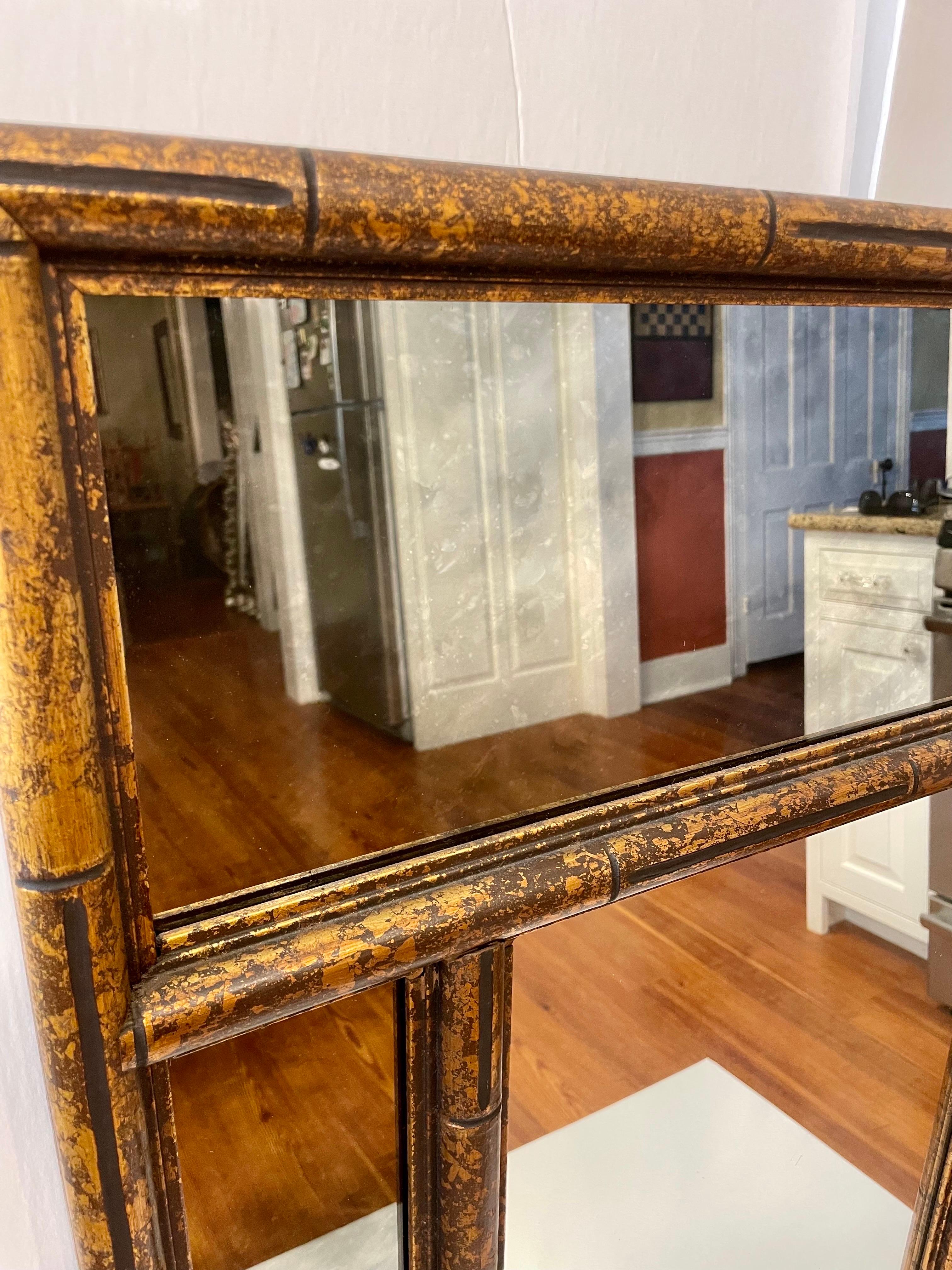 Mid-20th Century Italian Faux Bamboo Mirror For Sale