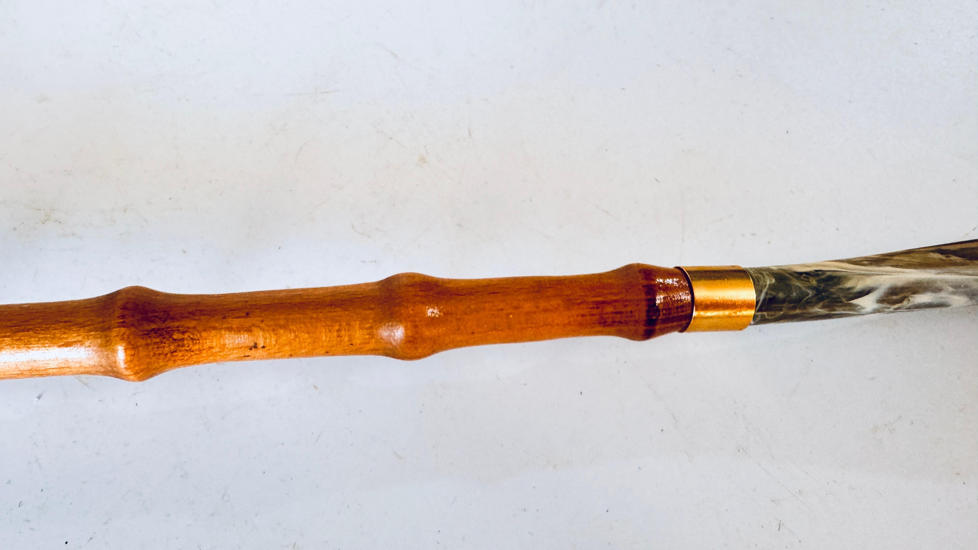 Italian Faux Bamboo Shoehorn and Backscratcher, Italy circa 1960, Brown Color 5