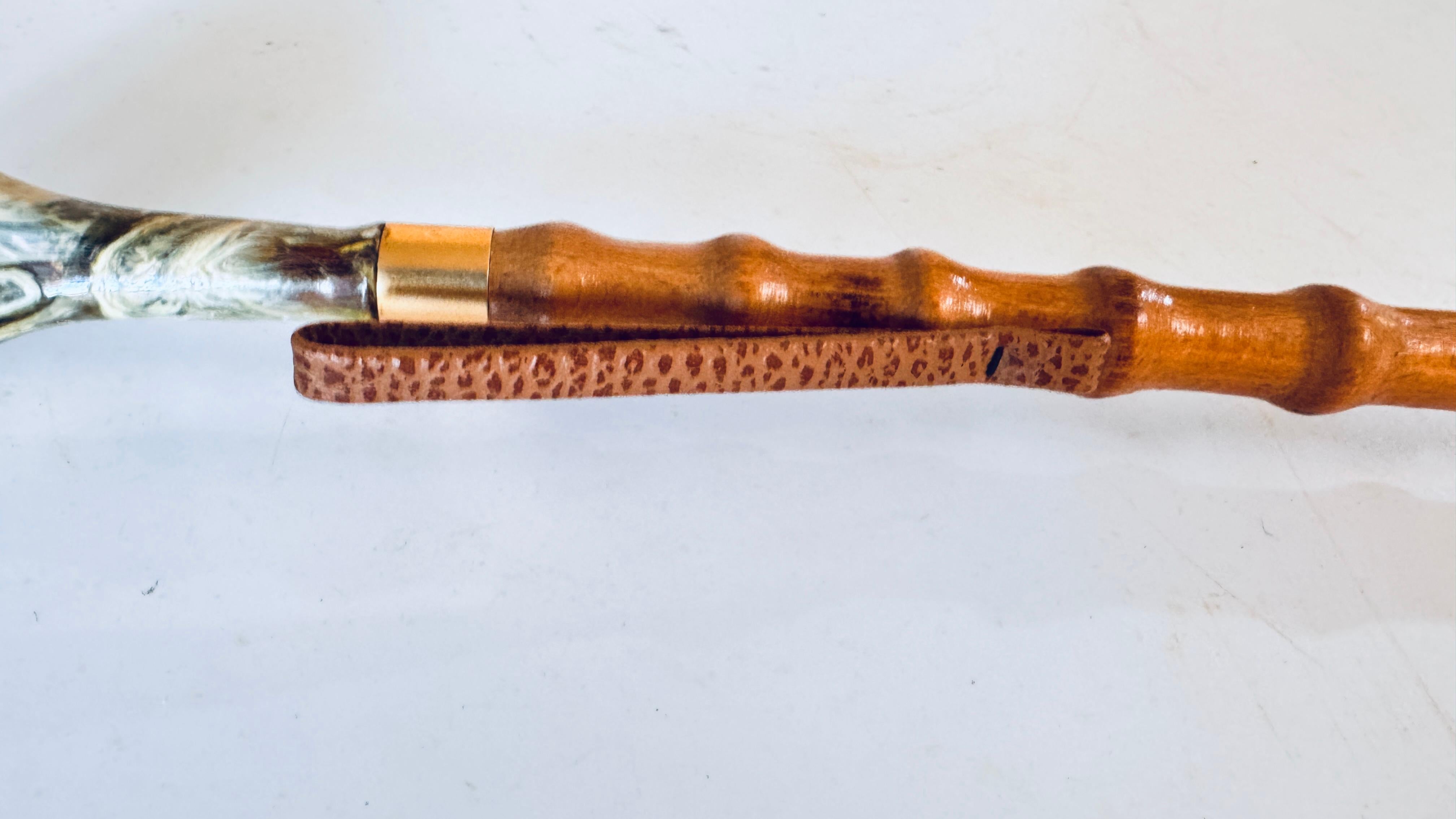 Italian Faux Bamboo Shoehorn and Backscratcher, Italy circa 1960, Brown Color 4