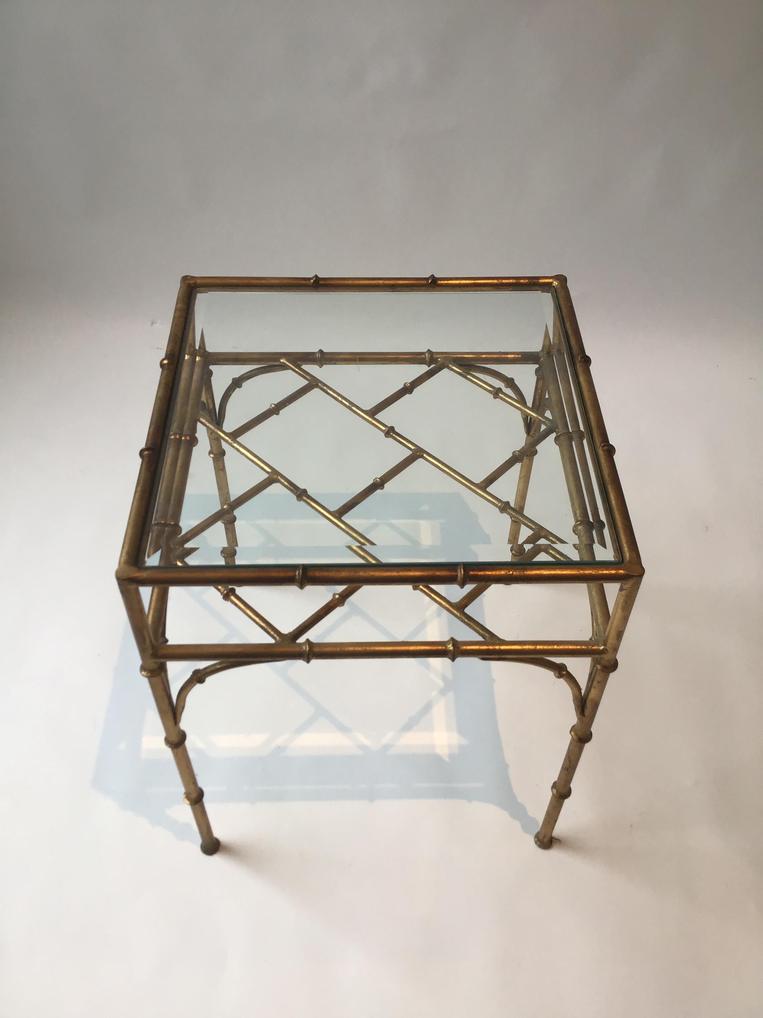 Italian Faux Bamboo Side Table In Good Condition In Tarrytown, NY