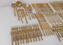 Italian Faux Bamboo Silverware, Brass, 1980s