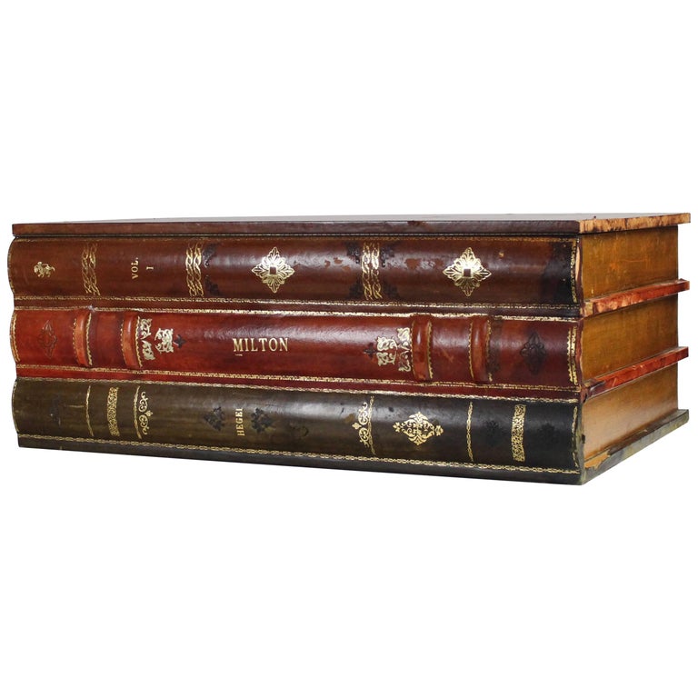 Italian Faux Book Leather Box at 1stDibs