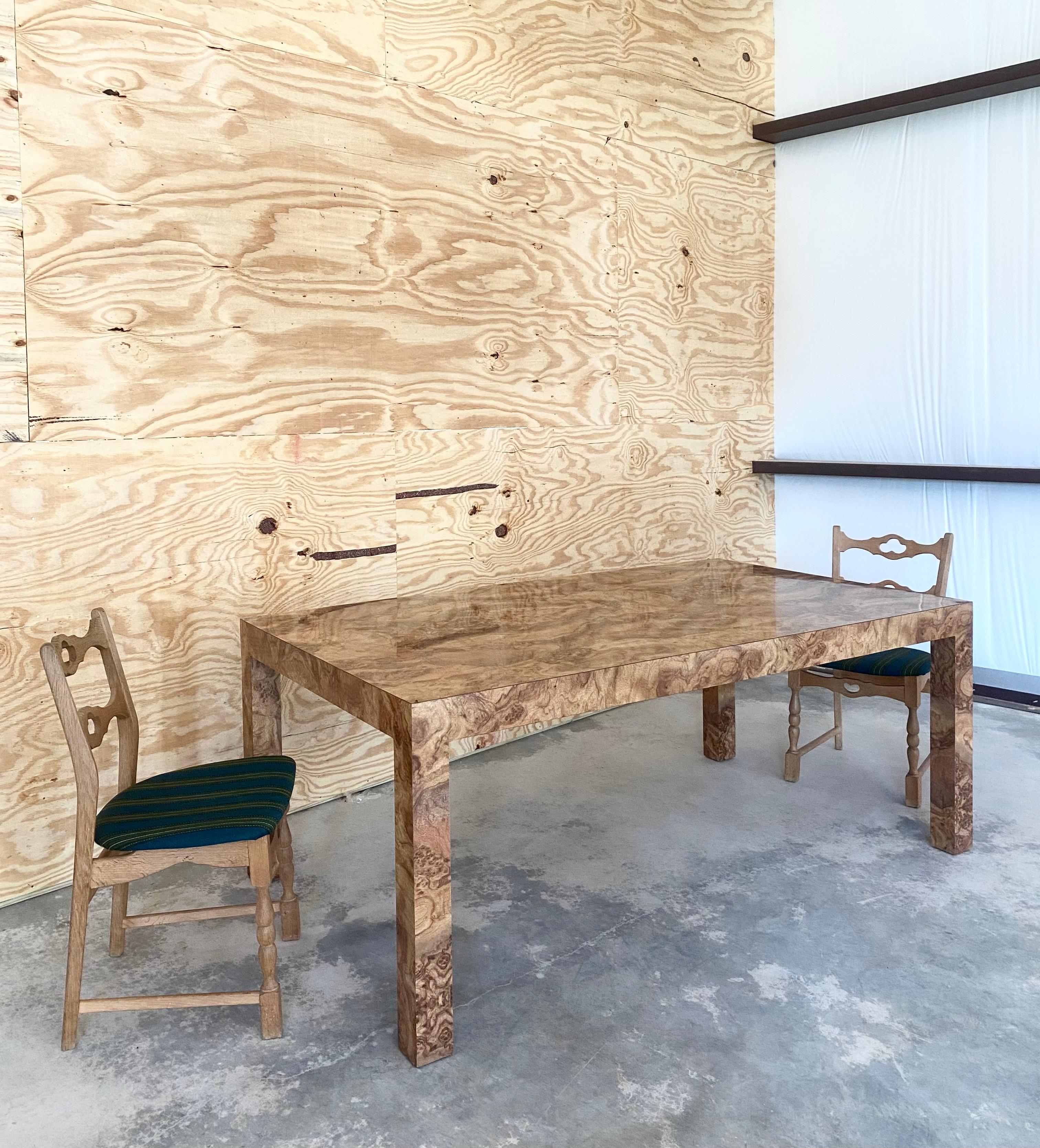 Minimalist Italian Faux Burl Dining Table For Sale