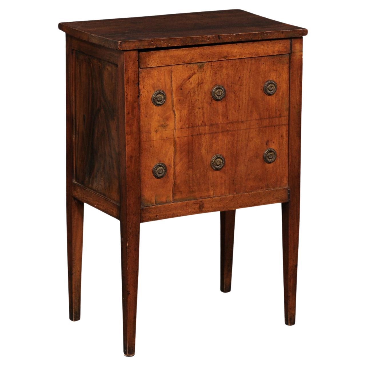 Italian "Faux-Drawer" Raised Side Chest w/Lift Top & Single Door, c. 1800 For Sale