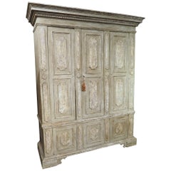 Italian Faux Finished Polychrome Armadio Cabinet