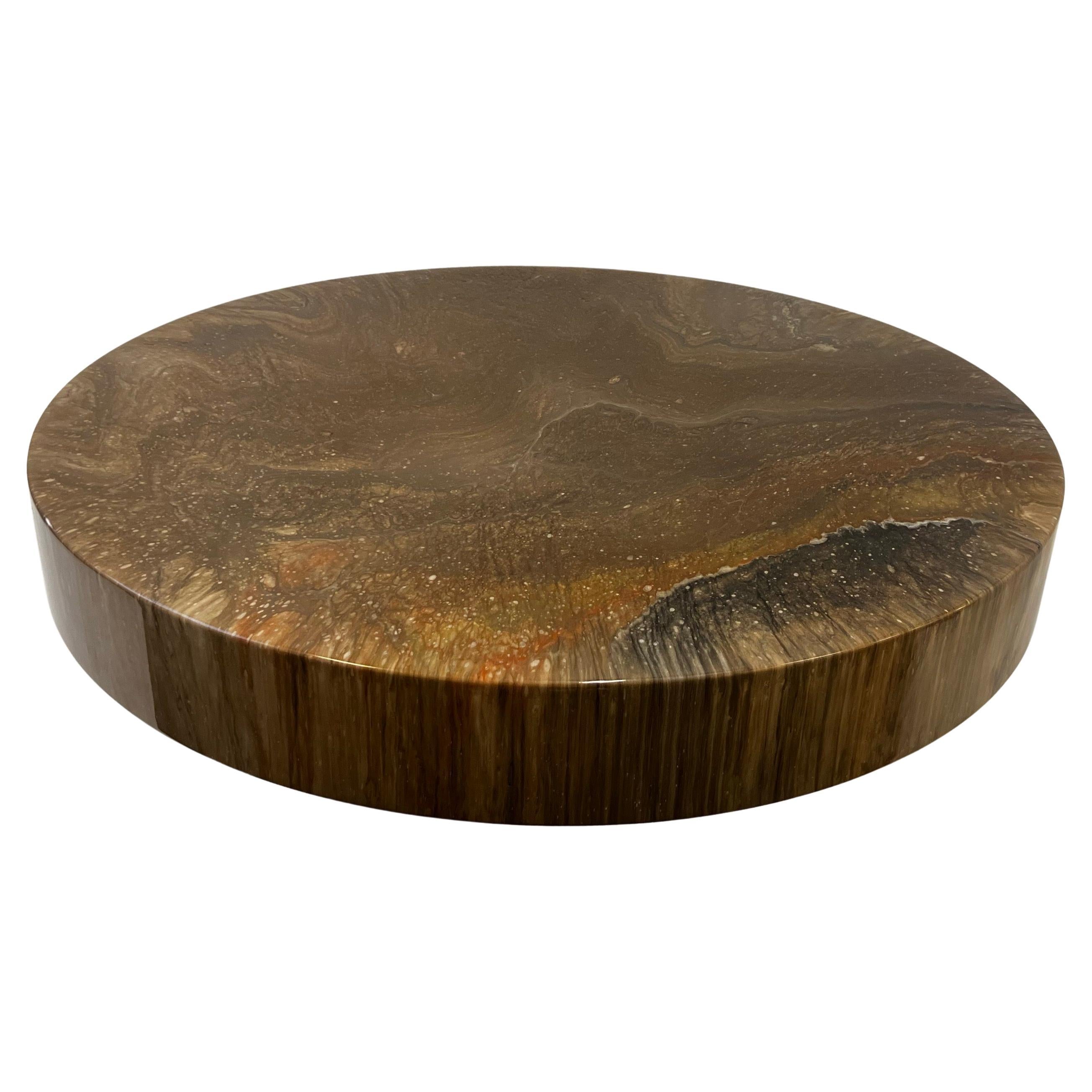 Italian Faux Marble Coffee Table by Willy Rizzo