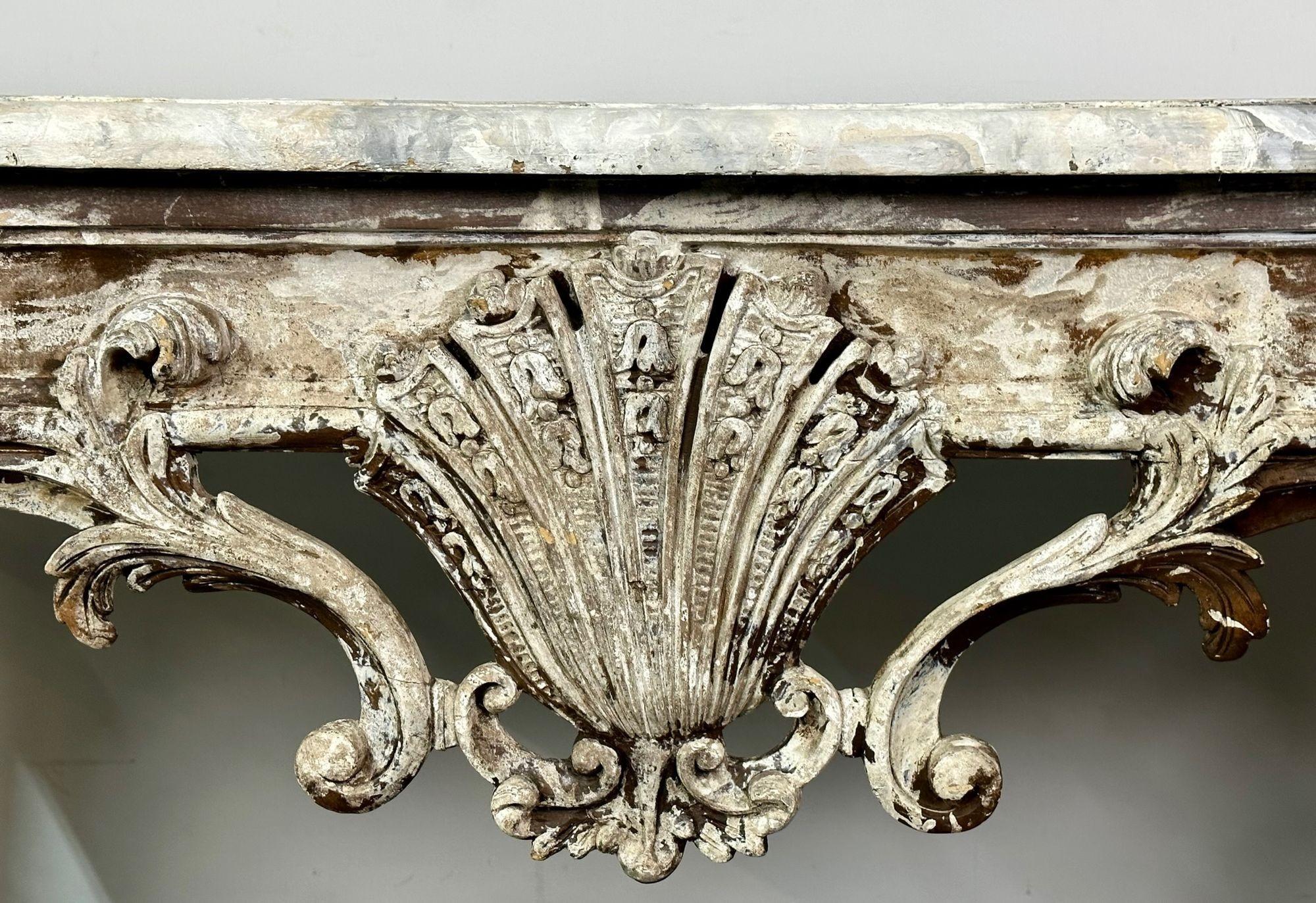 Italian Faux Marble Top Centre or Dining Table, Gustavian, Paint Distressed For Sale 6