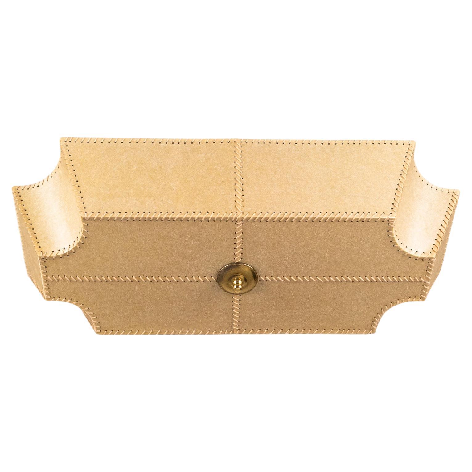 Plafonnier italien en faux parchemin avec accents Stitch by Stitch, années 1980 en vente