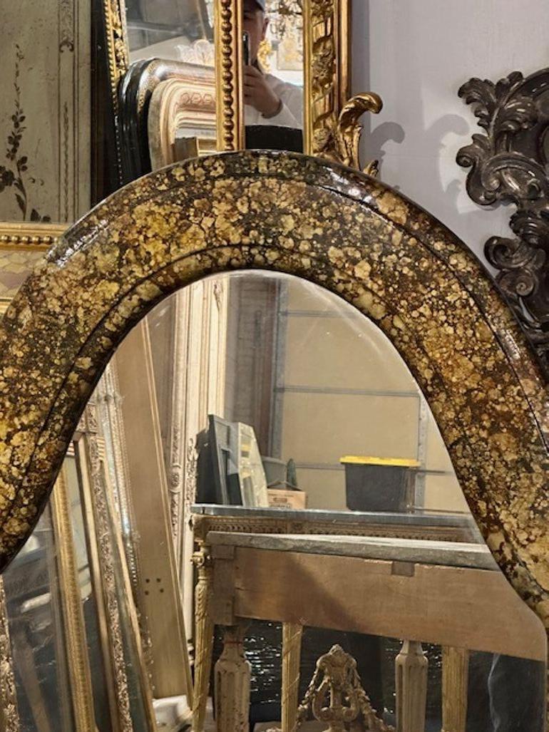 Late 20th Century Italian Faux Tortoise Lacquered Mirror For Sale