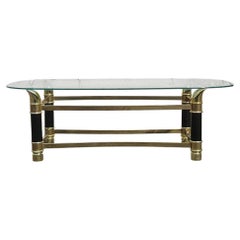 Italian Faux Tusk Glass Coffee Table-Cocktail Table-Tommaso Barbi Style-80s