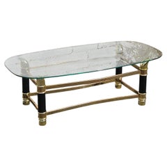 Italian Faux Tusk Glass Coffee Table-Cocktail Table-Tommaso Barbi Style-80s