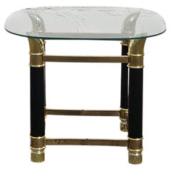 Italian Faux Tusk Glass Side Table-Tommaso Barbi Style-80s
