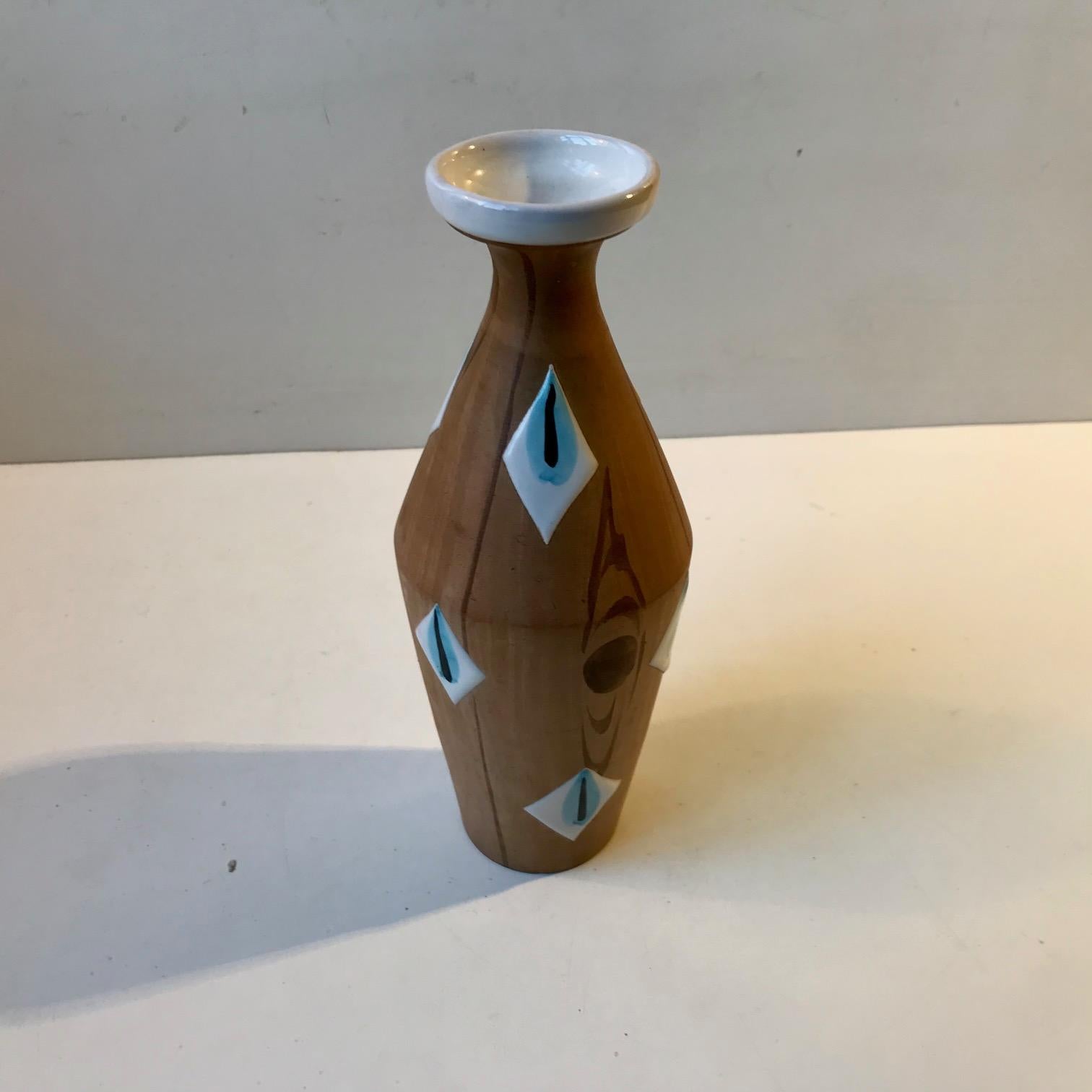 Italian Faux Wood Ceramic Vase by Fiamma, 1960s In Good Condition For Sale In Esbjerg, DK