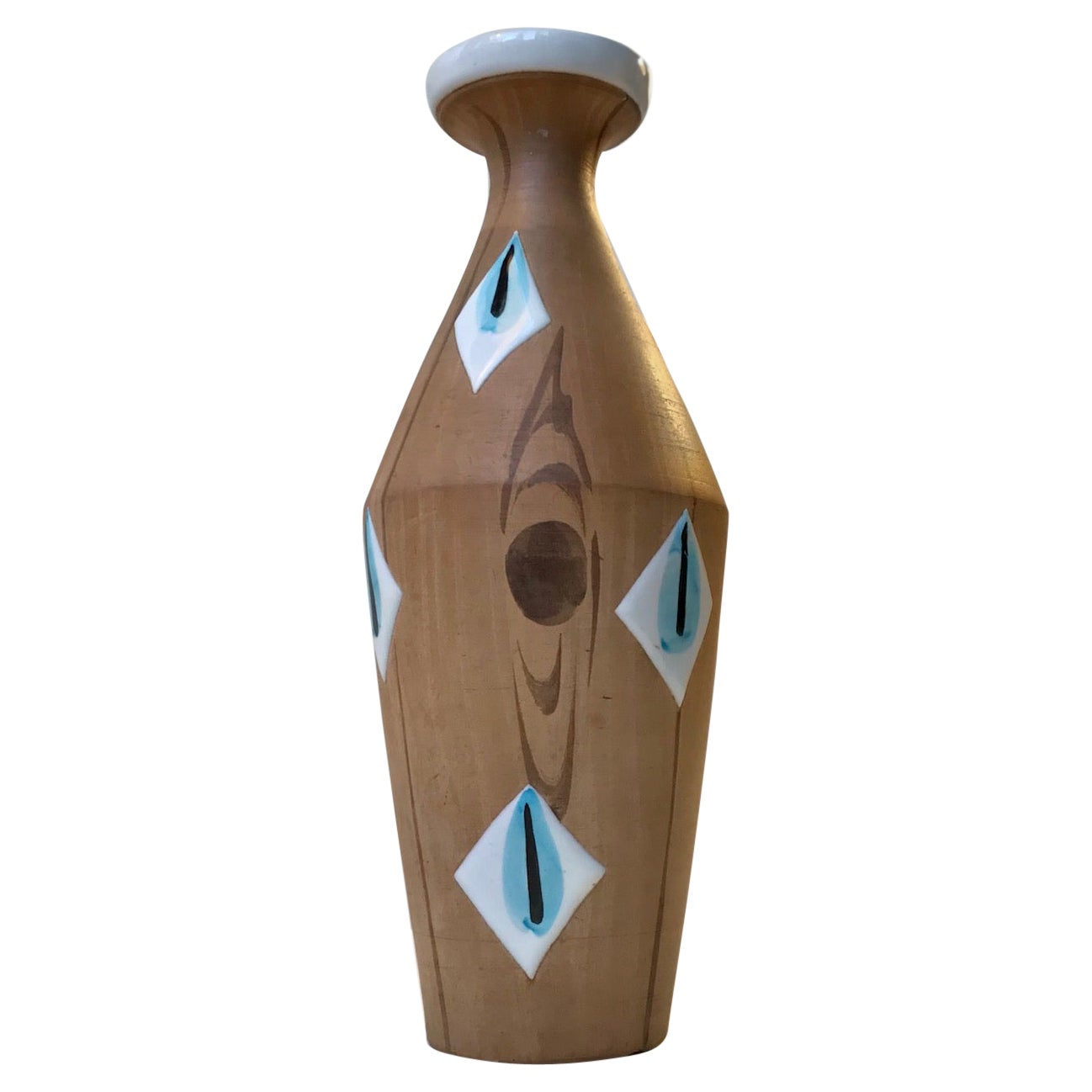 Vaso italiano in ceramica Wood di Fiamma, anni '60 in vendita