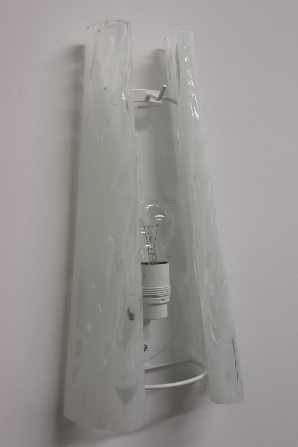 Italian Federica Marangoni Wall Lamp Murano Glass Transparent 