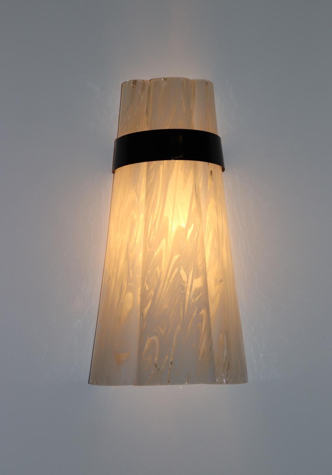 Italian wall lamp Murano glass transparent 