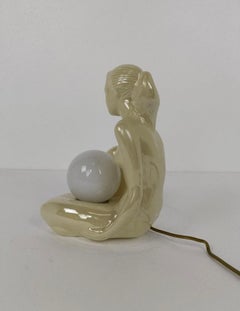 Italian Female Figure Ceramic Lamp