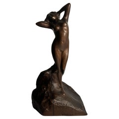 Italienische weibliche Aktskulptur aus Bronze von Vincenzo Aurisicchio aus dem Jahr 1800
