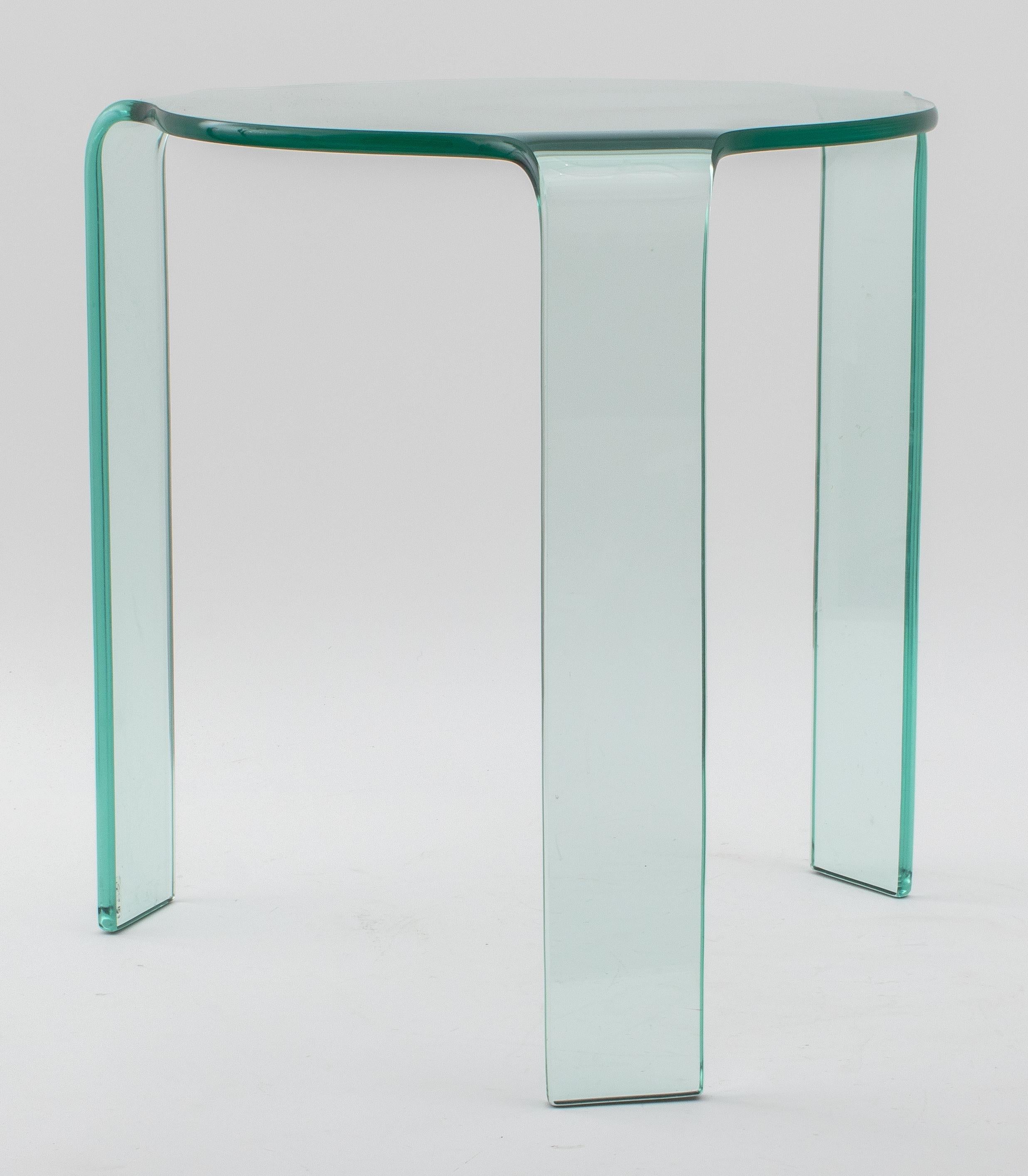 Italian Fiam Modern Glass Side Tables, Pair 6