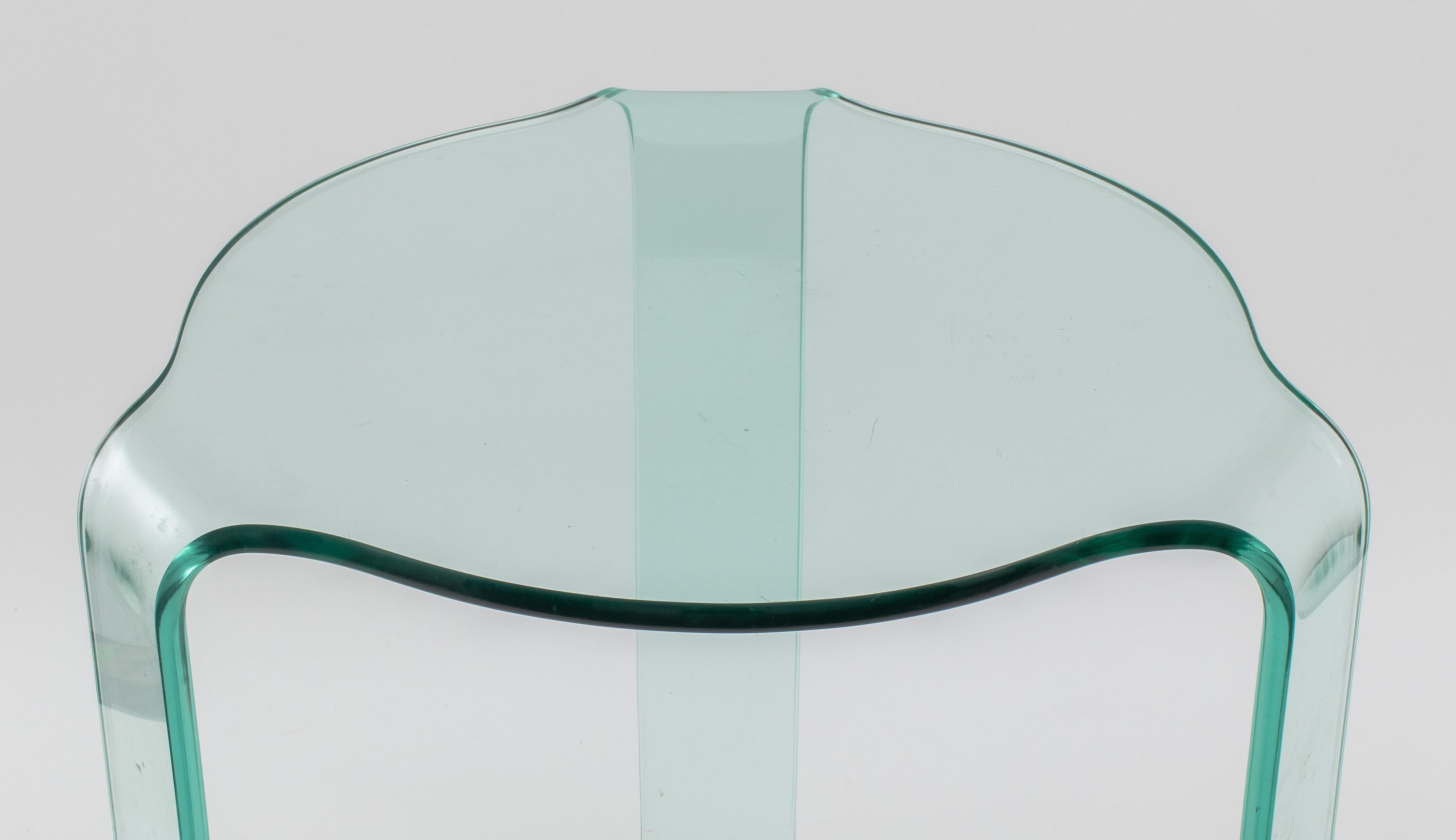 20th Century Italian Fiam Modern Glass Side Tables, Pair