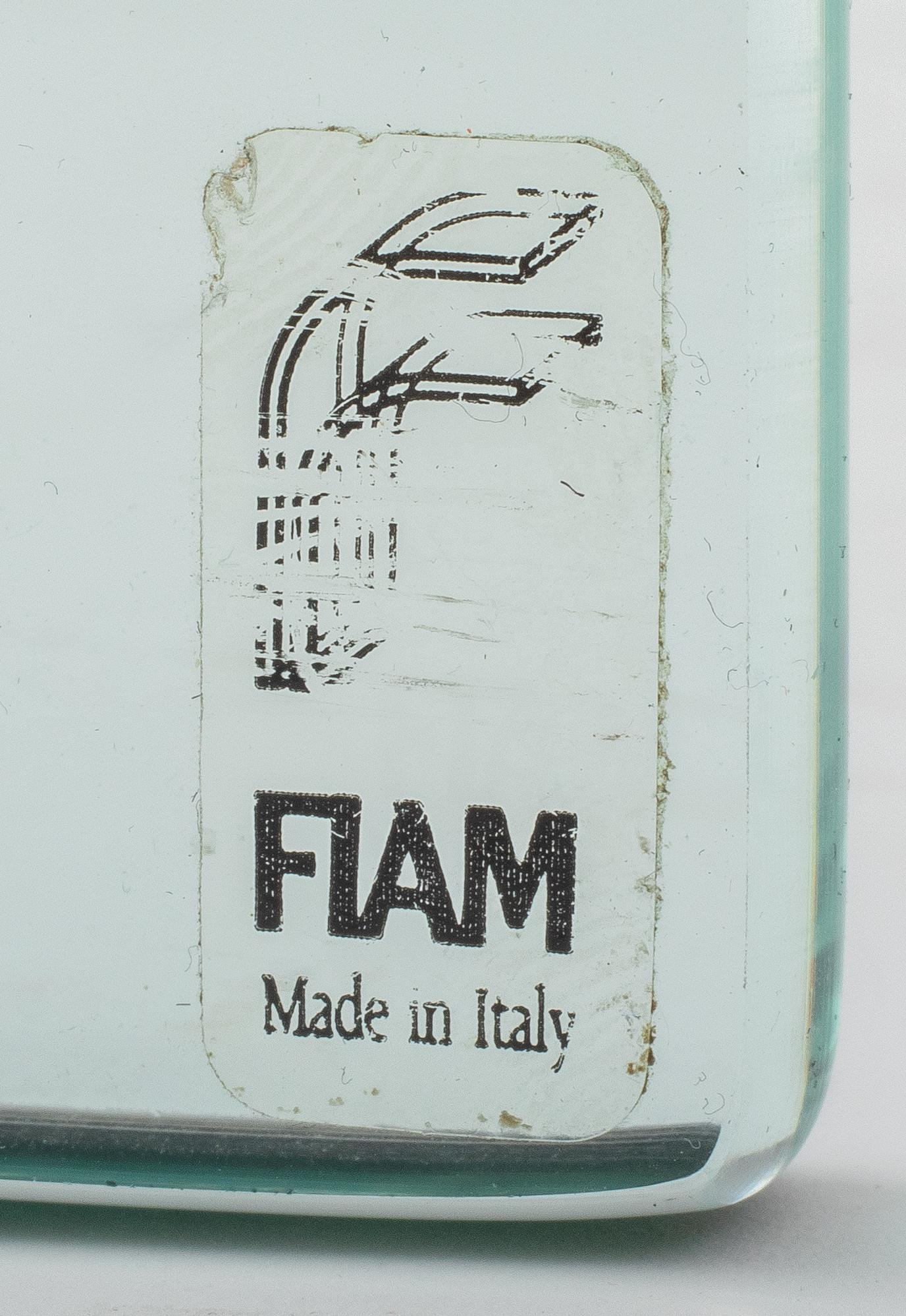 Italian Fiam Modern Glass Side Tables, Pair 3