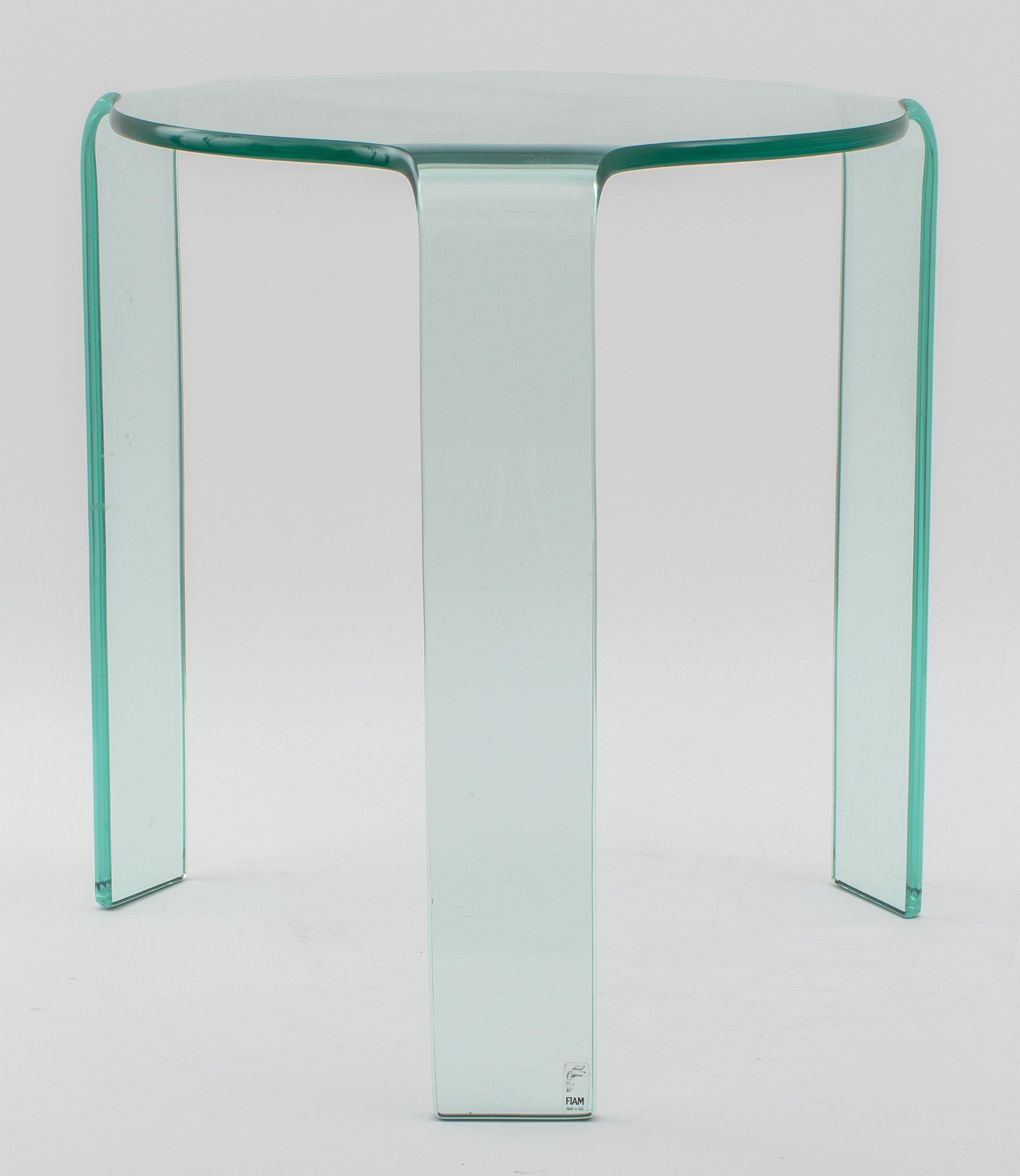 Italian Fiam Modern Glass Side Tables, Pair 5