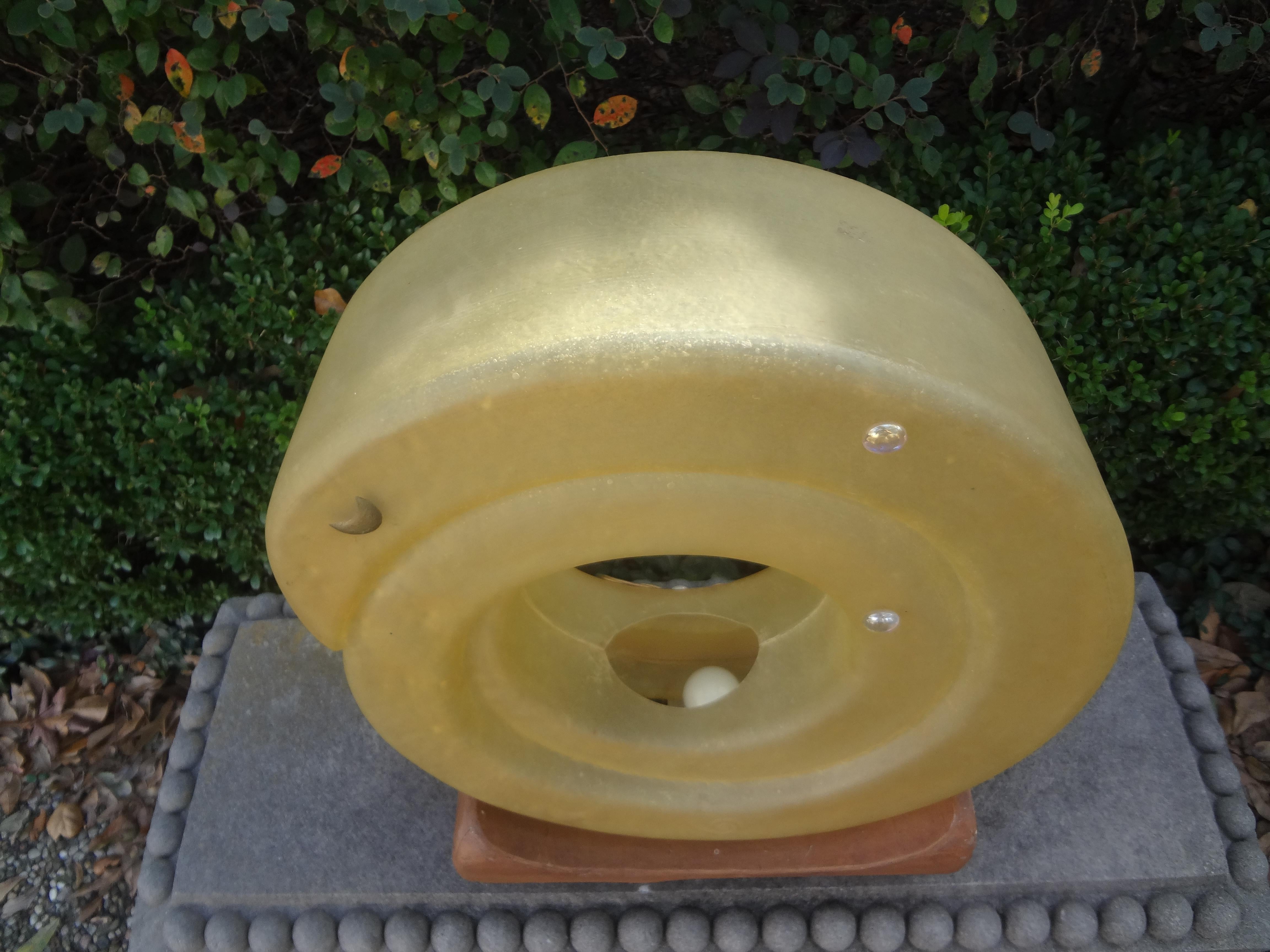French Modern Fiberglass Lamp Inspired by Andre Cazenave For Sale 2