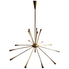 Italian Fifteen-Arm Sputnik Chandelier, 1950s