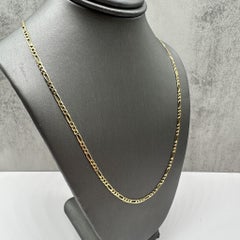 Italian Figaro Chain in 14kt Yellow Gold - 18", 2.4mm, 3.6g, Spring Ring Clasp