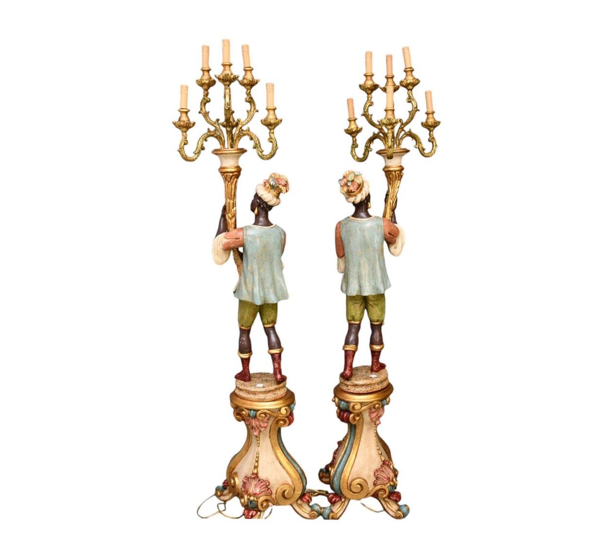 Italienische figurale stehende italienische Kandelaber-Stehlampe, frühes 20. Jahrhundert im Angebot 5
