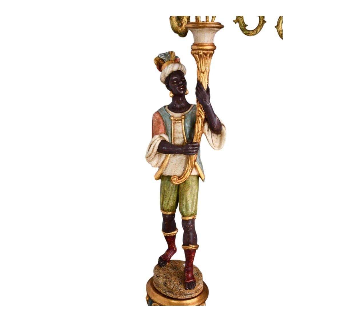 Italienische figurale stehende italienische Kandelaber-Stehlampe, frühes 20. Jahrhundert im Angebot 1