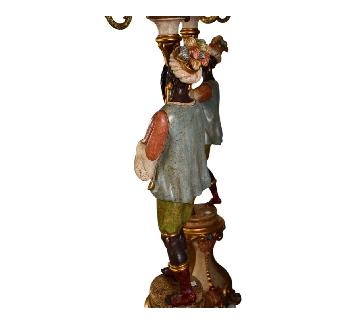 Italienische figurale stehende italienische Kandelaber-Stehlampe, frühes 20. Jahrhundert im Angebot 3