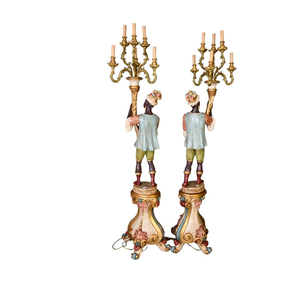 Italienische figurale stehende italienische Kandelaber-Stehlampe, frühes 20. Jahrhundert im Angebot 4