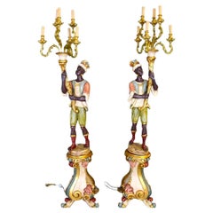 Lampadaire italien de candélabre sur pied figuratif, début du 20e siècle