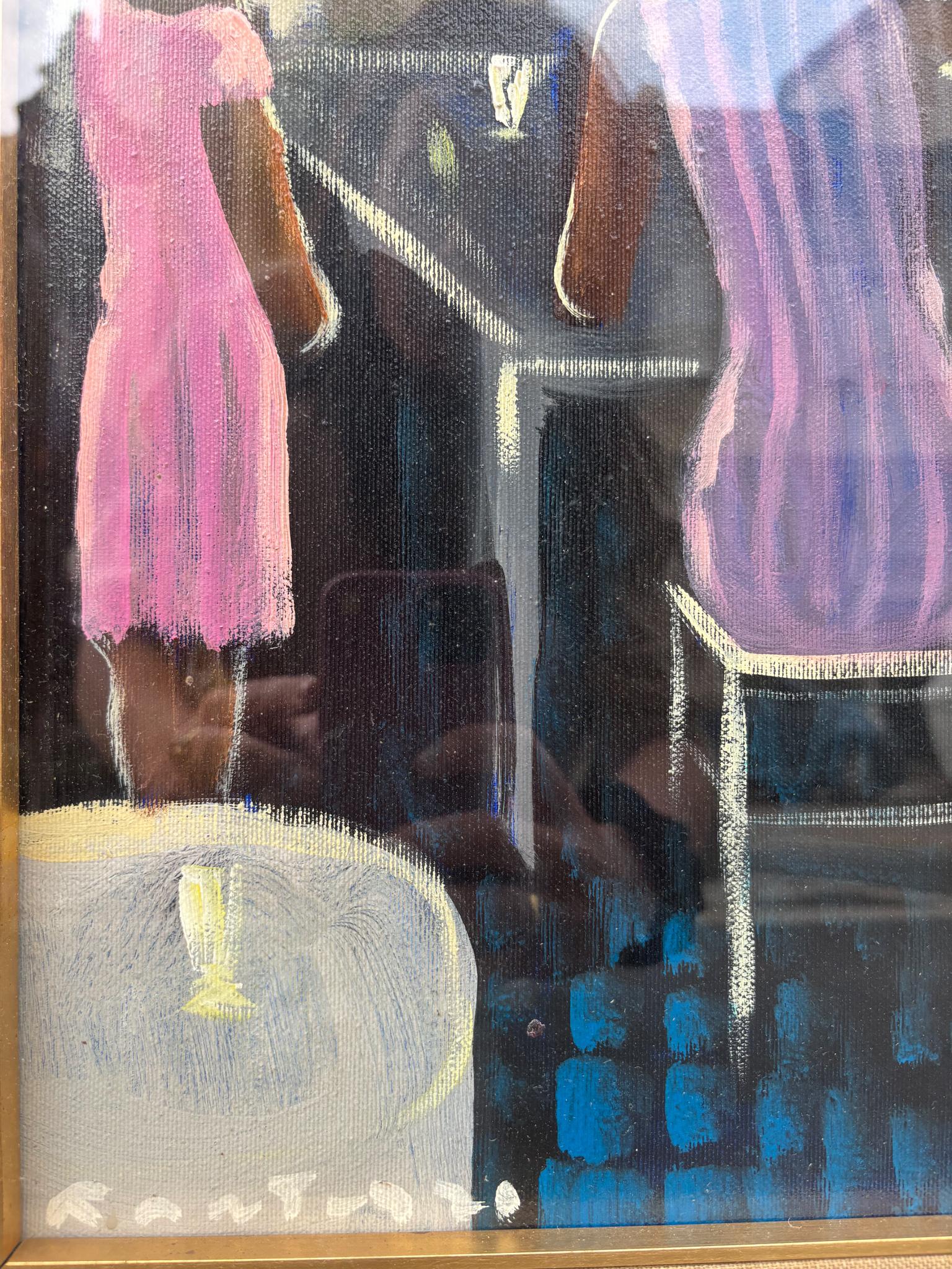 Mid-Century moderno Quadro figurativo italiano su tela di Eliano Fantuzzi, anni '70