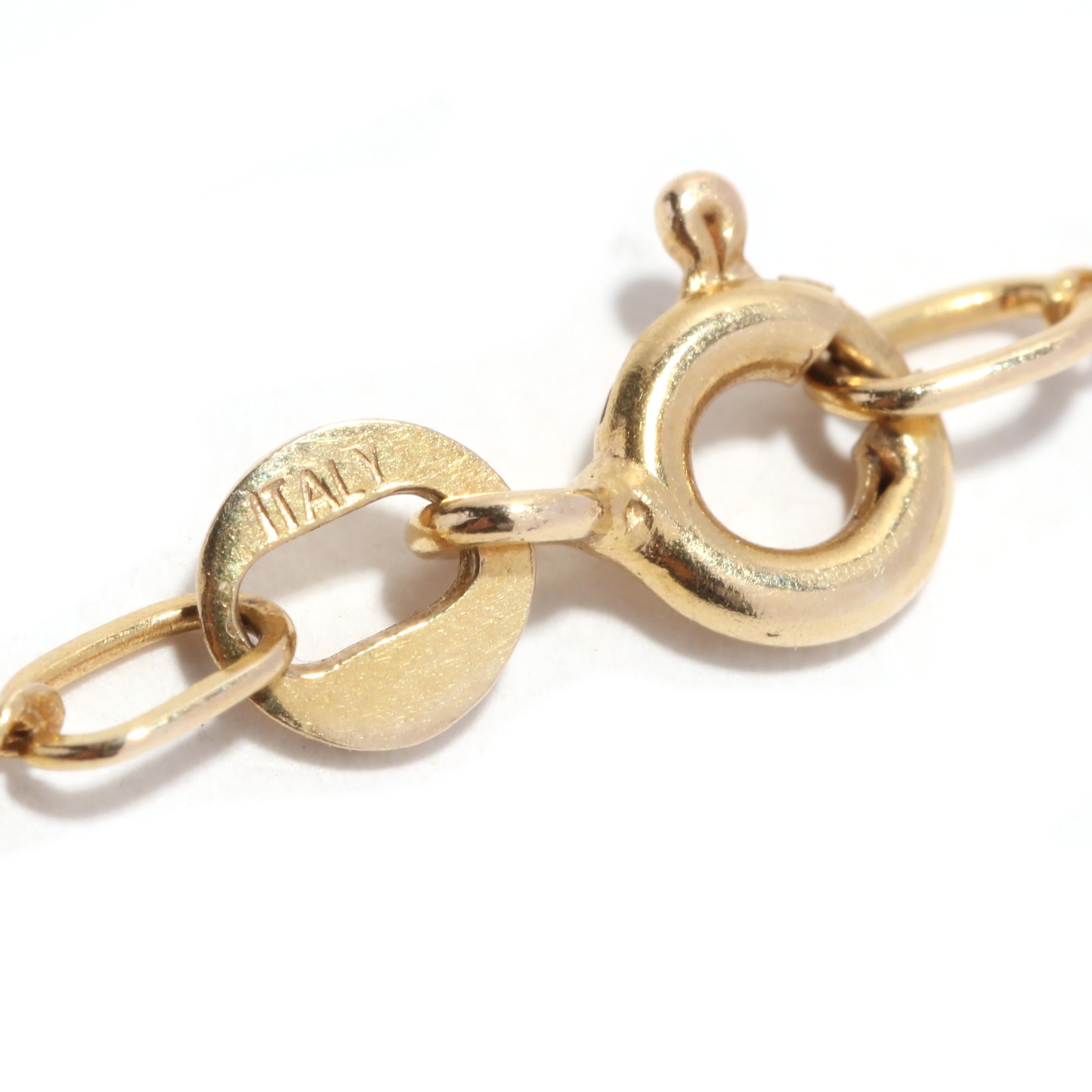 Italian Filigree Navette Link Chain Necklace, 14K Yellow Gold 1