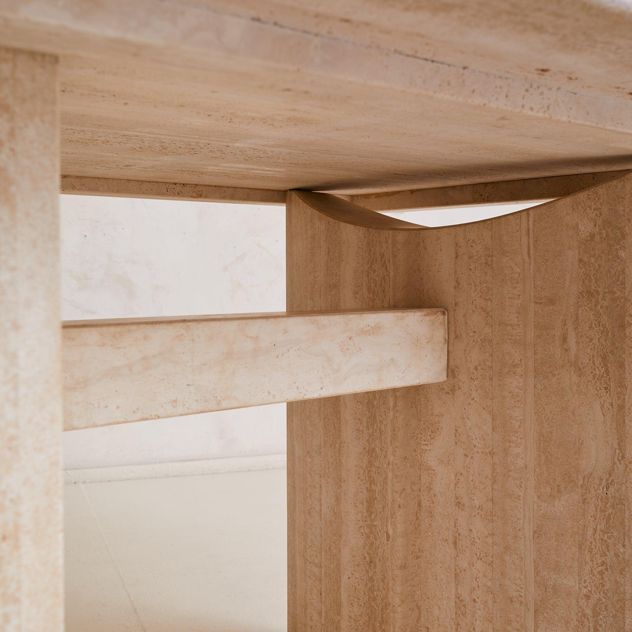 Italian Filled Travertine Oval Dining Table, 1970s For Sale 1