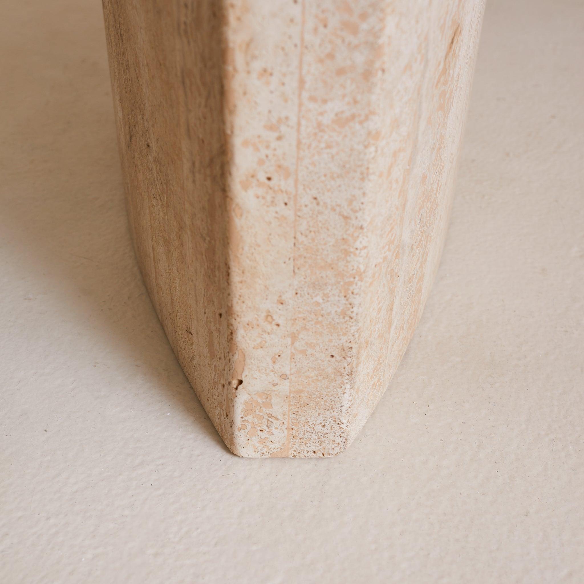 Italian Filled Travertine Oval Dining Table, 1970s For Sale 2